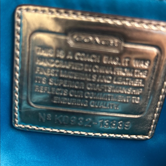 Coach Poppy Pop Gold Metallic Glitter Trim Tote Bag, 15”L x 14”H X 4”W - Picture 10 of 11